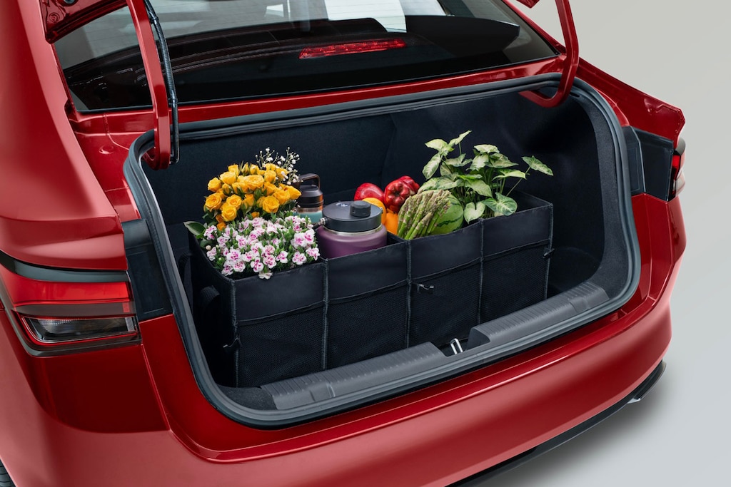 Organizador de cajuela y otros accesorios internos para tu Chevrolet Aveo 2025 nuevo auto tipo sedán.